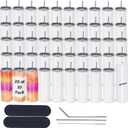 50 Pack Sublimation Tumblers Bulk 20 oz Skinny StraightStainless Steel Sublimation Blanks Cups White, Individually Boxed