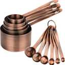 Copper Measuring Cups and Spoons Set, Stainless Steel Measuring Cups and Spoons Set, 5 Metal Measuring cups & 6 Baking Measuring Spoons, Imperial & Metric Measuring Tools Set 11