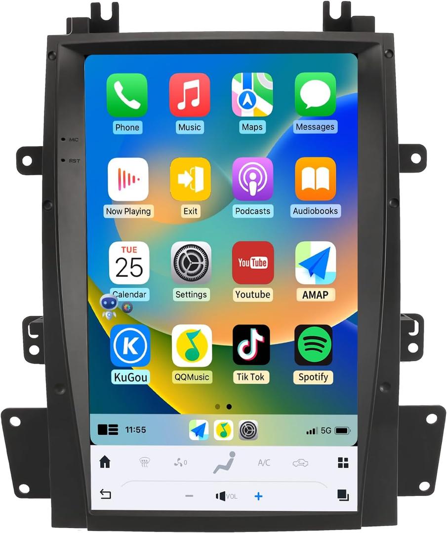 Car Radio Steroe for Cadillac Escalade 2007-2014, 13.6 inch Qualcomm Android 13 Wireless CarPlay Android Auto Touchscreen Headunit Upgraded with 8Core 8+128G Bluetooth GPS Navigation DSP WiFi 4G SWC