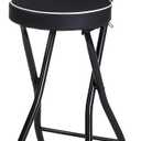 Thyle 1 Pcs 27.5 Inch Folding Bar Stool with Backrest Tall Foldable Stool Chair with Cushioned Padded Portable Collapsible Counter Height Chair for Kitchen Island Shop Cafe Dining Room