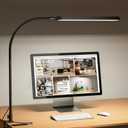 SKYLEO Led Desk Lamp - Desk Light for 33.5" Tall - Flexible Gooseneck - 5 Color Modes X 11 Brightness Levels - 1300LM - Timmer & Memory Function - 12W Clip on Light - Black
