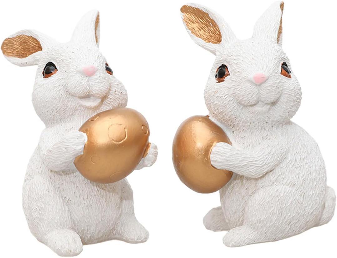 Beautiful Bunnies Decoration Figurine Resin Statue Portable And Sculpture For Nursery Or Garden