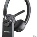 Wireless Headset with Mic for Work, Bluetooth 5.3 Headset with AI Noise Cancelling Microphone & Call Reminder, Wireless Headphone with Voice Assistant for PC/Computer/Remote Work/Call Center/Zoom (Black)