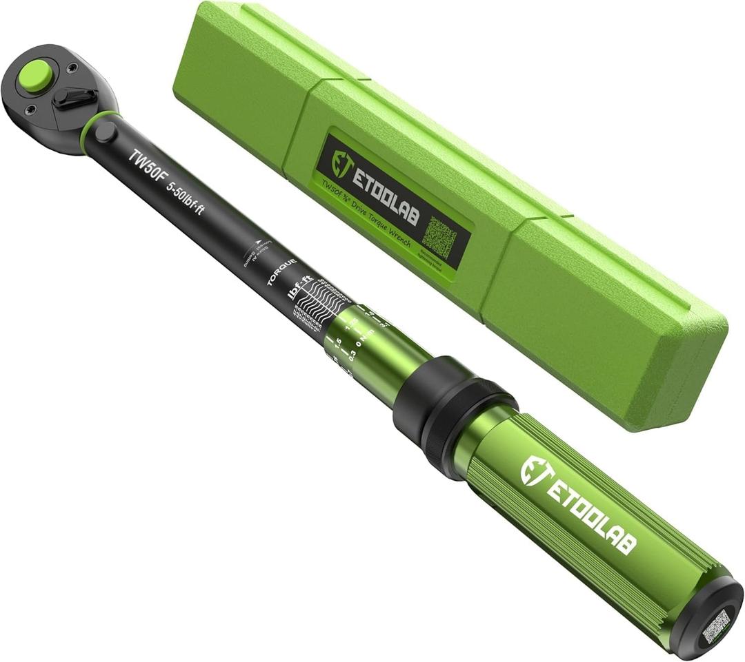 3/8-Inch Drive Click Torque Wrench - 5-50Ft-Lb/5-69.4Nm, Dual-Direction Adjustable 72 Tooth Click Torque Wrench for Bike, Motorcycle and Car Repair (3/8 Inch (5-50ft.-lb.) Single)