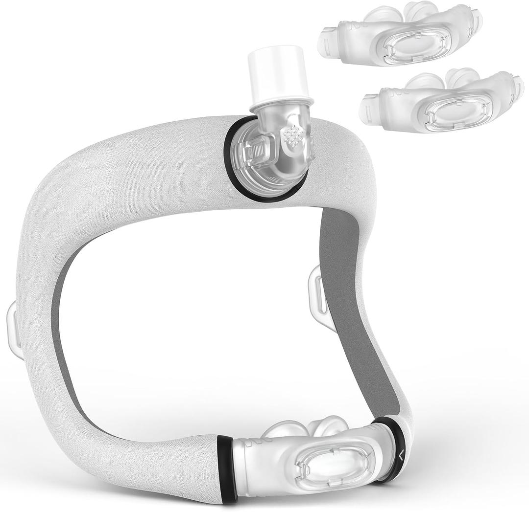 Replacement N30i Frame System for AirTouch N30i and AirFit P30i,Including 2pcs P30i CPAP Nasal Mask Cushion (M) and Elbow,Great Value CPAP Supplies by Medihealer(Grey)