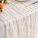 White Cheesecloth Table Runner Gauze 35x120 Inches 10FT Boho Rustic Farmhouse for Thanksgiving Fall Wedding Bridal Shower Baby Shower Home Holiday Decorations