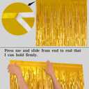 4 x Gold Tinsel Backdrop Party Decorations, Melsan 3.2 x 8 ft Foil Fringe Curtains for Birthday, Anniversary, Graduation, New Year Eve, Pack of 2