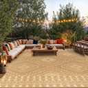 LBRO2M Plastic Straw Outdoor Rug Waterproof Rugs 8X10 UV Resistant Moroccan Geometric Reversible RV Rug for Outside Camping Rugs for Patio, Picnic, Beach (8X10, Brown)