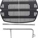 SafBbcue 7584 25" Cast Iron Cooking Grates & 65032 23.75" Grill Burner for Wber Q300 320 3000 3200 57060001 586002 Grills, Baby Q Grill Grids & Grates and Grill Burner Tube Kit for Weber 7646 & 65032