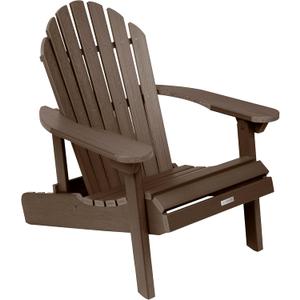 highwood Hamilton Made in the USA Folding and Reclining Adirondack Chair, Adult Size, Weathered Acorn 36.4"D x 29.4"W x 33.9"H