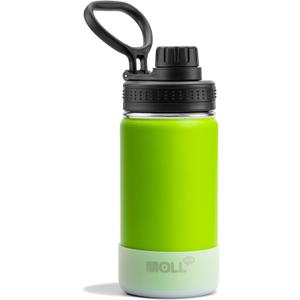 12 oz Water Bottle for Kids Stainless Steel Vacuum Insulated Wide Mouth Sports Water Bottle-Small Metal Water Flask for Girls Boys, BPA-Free(Apple Green)