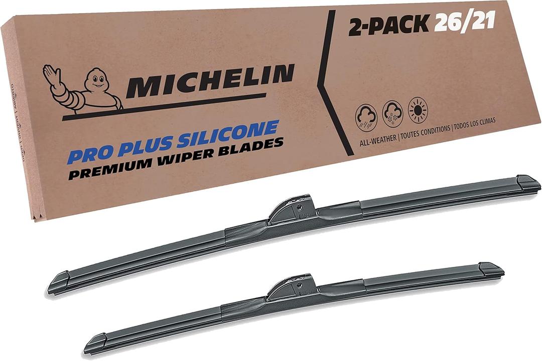 Michelin 40-2621SPBA Pro Plus Silicone Twin Pack 26 & 21 inch Wiper Blade Fits Select Lexus, Ford, Dodge, Audi, Lincoln, Mitsubishi, Chrysler, Honda, Land Rover, Model Years (2 Pack)