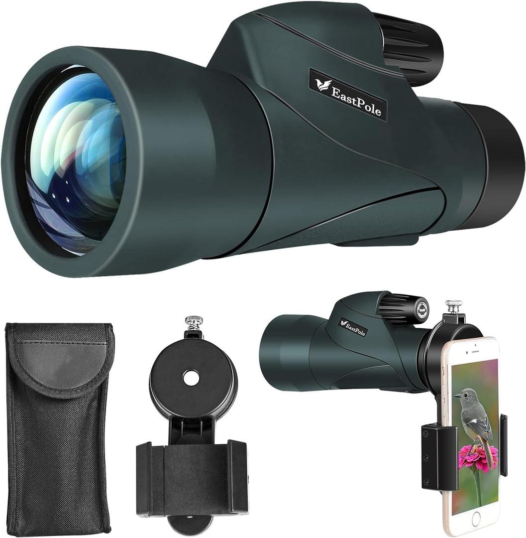 Monocular 10x50 High Power Monocular Telescope for Adults with Smartphone Adapter, FMC Lens & BAK4 Prism, for Bird Watching, Hunting, Hiking, Camping and Concerts Monocular 10x50 High Power Monocular Telescope for Adults with Smartphone Adapter, FMC Lens & BAK4 Prism, for Bird Watching, Hunting, Hiking, Camping and Concerts
