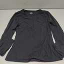 SUUKSESS Women Double Lined Fitted Basic T Shirts Crew Neck Long Sleeve Crop Top (Small, Jet Black)