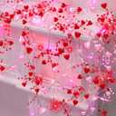 [Timer] 2 Pack Valentines Day Decorations Pink&Red Hearts Lights, Valentines Day Garland with Lights Total 13Ft 40LED Beads Hearts String Lights Battery Operated Valentines Day Lights for Home Bedroom