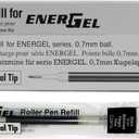 Pentel Refill Ink for EnerGel Liquid Gel Pen, (0.7mm), Metal Tip, Black Ink, Box of 12 (LR7-A)