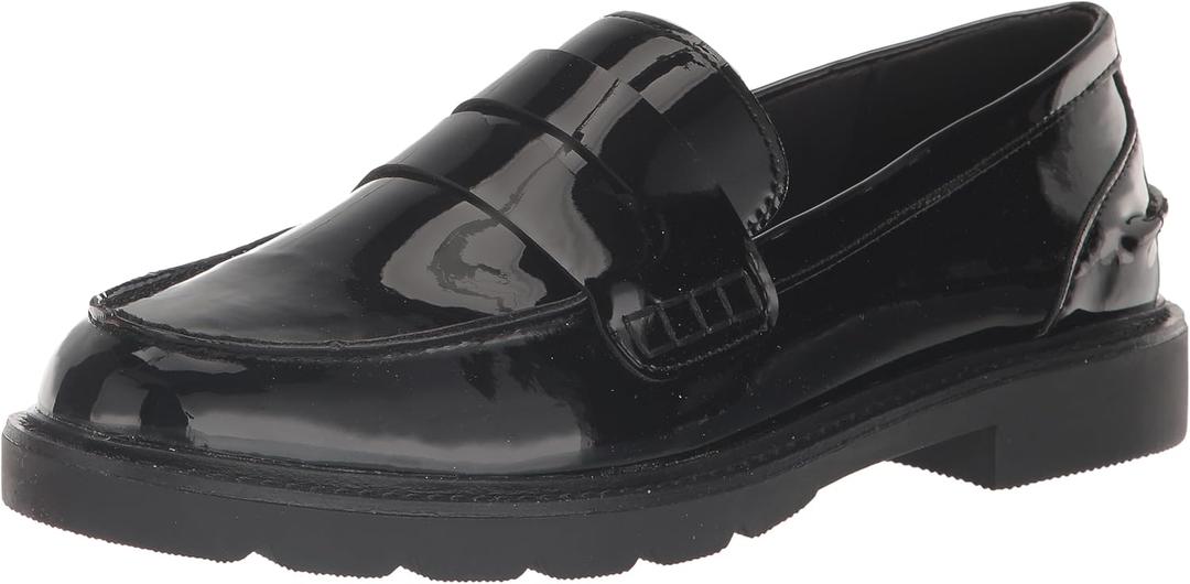 Anne Klein Women's Emmylou Loafer Flat (7.5, Black Patent)
