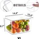 4 Packs plastic Storage Accessories,Clear Storage Bins with Lids,Stackable storage containers for Pantry Organizer and Storage,suitable for Kitchen, Living room,Bedroom, Bathroom, Office (Clear, 4XL)