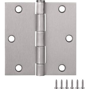Design House 3-Pack 3.5-Inch x 3.5-Inch Interior Door Hinges with Square Corners, Satin Nickel, Heavy Duty Steel Construction, Left- or Right-Handed  Design House, 181479
