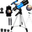 Telescope Astronomy, 70mm Aperture Refractor Telescopes for Astronomy Beginners, Portable Travel Telescope with Phone Adapter & Wireless Remote (BL40070)