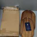 Set of 3 Wooden Tray Serving Platters Acacia Wood Serving Trays Home Decor Cheese Board Cake Plates Serving Dishes for Entertaining Kitchen Charcuterie Platter for Food Dish Dessert Snack Tray (Mixed Oval/3pcs)