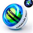 Power Wrist Ball AUTO Start Gyro Ball with LED Lights Forearm Exerciser Wrist Strengthener for Strengthening Muscle and Bones, Blue and White