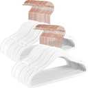 50 Pack Velvet Baby Hangers Non-Slip Clothes Hanger with Swivel Hooks, Space Saving Infant Toddler Closet Organizers, Ultra Thin Durable Child Hangers for Nursery, Kids, Children Wardrobe (11.8inch-50pack, White)