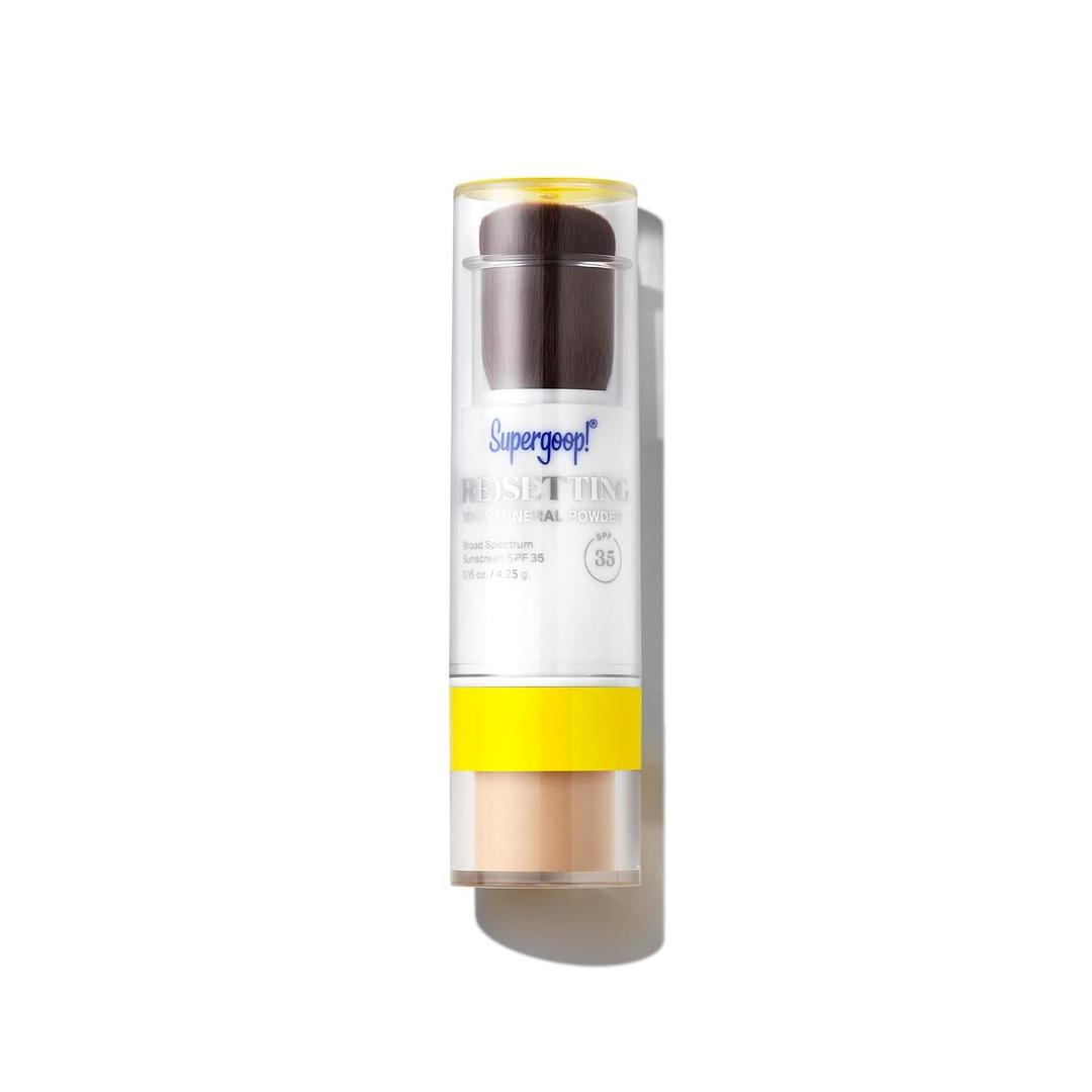 Supergoop! (Re) setting Face Powder SPF 35 - Broad Spectrum Mineral Sunscreen - 0.15 oz - Shine Control, Matte Finishing, On-the-Go Sun Protection