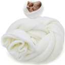 Newborn Photography Props Swaddle Newborn Wraps for Baby Boys Girls Infant Baby Photo Props Shoot Stretch Blanket (Crewmwhite)