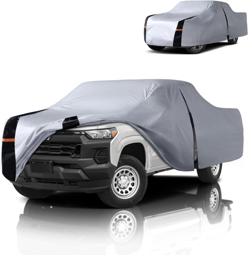 Multi-Layer Chevy Colorado Truck Cover, Custom fit Colorado 2003-2026 Extended/Crew Cab SB(5'-6.1') Car Cover Waterproof All Weather, Full Exterior Cover Rain Wind and UV Protection with Door Zipper
