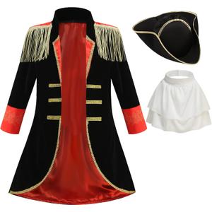 GRAJTCIN Colonial Costume Boys Revolutionary War Costume Kids 18th Century Historical Halloween Costume (3-4Y, Napoleon Black) GRAJTCIN Colonial Costume Boys Revolutionary War Costume Kids 18th Century Historical Halloween Costume (3-4Y, Napoleon Black)