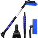 Surosha Snow Brush with Ice Scraper, Ice Scrapers, Car Windshieldand Extendable Snow Brush with Foam Grip and 360° Pivoting Brush Head, Detachable Snow Scrapers & Ergonomic Foam Grip for Cars (Blue)