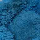 Hoewina Dog & Cat Bed, 20in Cat Beds for Indoor Cats, Calming Donut Bed for Puppy and Kitten, Washable Round Fluffy Pet Bed for Small Medium Dogs and Cats (Light Blue)