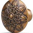 Pck of 4 Kitchen Cabinet Knobs Antique Brass, 1-2/5" Round Knobs for Cabinets and Drawers Rustic Brass, Vintage Brass Knobs for Dresser Drawers, Drawer Dresser Bi-fold Door Brass Knob