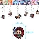 3 x Demon Slayer Party Pack - 38pcs Birthday Decorations with Banner, Toppers & Spiral
