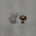 Khtumeware 2 Pack 1-3/8 inch Brushed Brass Cabinet Knobs - Satin Gold Oval Drawer Knobs for Dresser Drawers