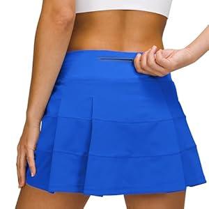 MCEDAR Athletic Tennis Golf Skorts Skirts for Women with Pocket Workout Running Sports Pleated Skirts Casual 01DQ-Royal Blue/ 10