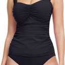 Profile by Gottex Women's Sweetheart Cup Sized Tankini Top Swimsuit, Tutti Frutti Black, 36E