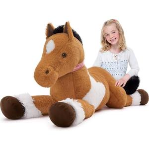 MaoGoLan Large Horse Stuffed Animal for Boy, Big Horse Plush Toy for Girl, Ridable Stuffy Pony for Kid, Stuffed Pony Plush Pillow for Baby Shower, Birthday Gifts or Party Favor, 47 inches