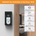 QIBOX No Drill Adhesive Video Doorbell Mount, Compatible with Ring/Blink Wireless Video Doorbell, Anti-Theft, Black Aluminum Steel, Wall Mount