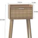 LAATOOREE Small Nightstand Set of 2, Side End Table with Fluted Door, Bedside Table with Solid Wood Legs, Mid-Century, for Bedroom, Small Beds