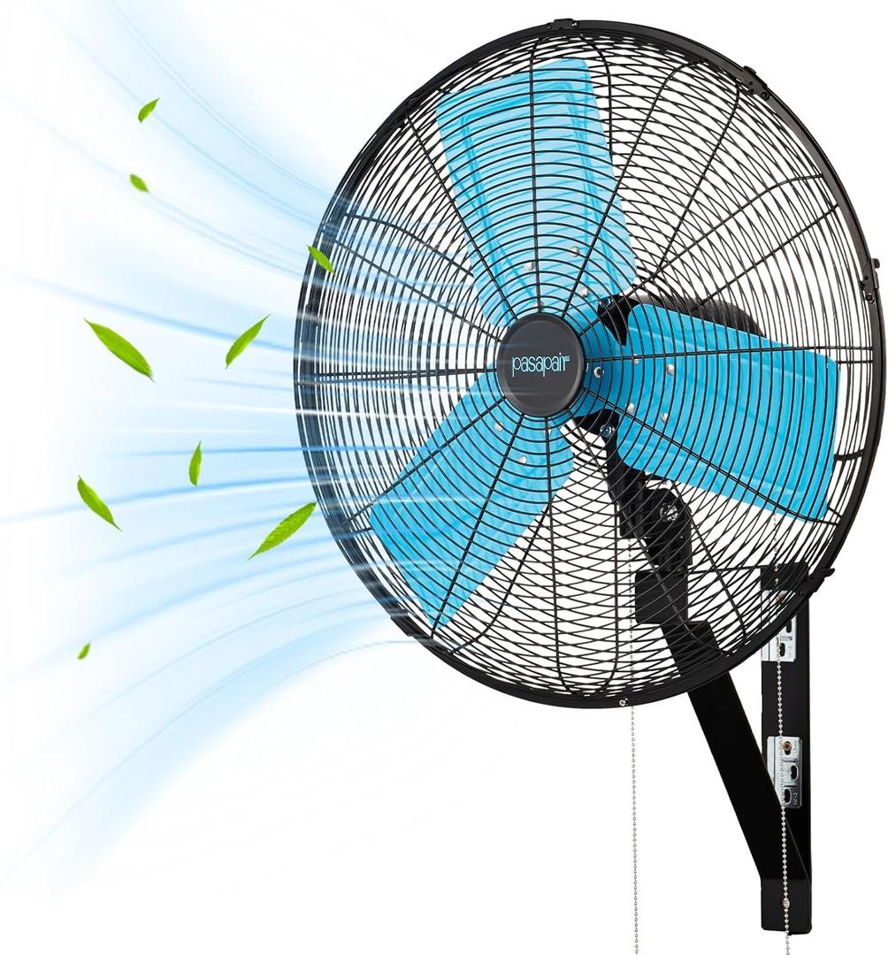 20 Inch Wall Mount Fan Oscillating High-Velocity Fans 5500 CFM, 3 Speed Industrial Wall Fan with 90Horizontal 30Tilt Oscillation for Warehouses, Workshops, Factories, Commercial Indoor Greenhouses