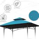 Grill Gazebo Replacement Canopy Top Only - 5' x 8' Outdoor BBQ Gazebo Canopy Roof, Waterproof Double Tiered Shelter Cover Fit for Model L-GG001PST-F