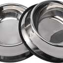 2 Packs Stainless Steel Dog Bowl with Anti-Skid Rubber Base for Small/Medium/Large Pet, Perfect Dish, Pets Feeder and Water Choice Puppy Cat Kitten (8oz)