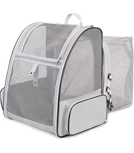Gixdix Expandable Cat Backpack Carrier with Breathable Mesh and Removable Pad, Pet Travel Carrier for Cats and Small Dogs up to 20 Lbs, Great for Hiking Camping Outdoor(Beige)