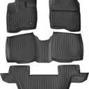 Mythoria 3D TPE Heavy Duty Front & Rear Floor Mats Liners Fit for Ford Explorer Bench Seating 2011 2012 2013 2014 - Waterproof Anti-Slip Easy Clean All-Weather Automobile Accessories