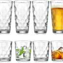 Glaver's Drinking Glasses Set of 12. Glassware Drink Set. 6 Highball (17 oz.) Kitchen Glasses, 6 (13 oz.) Whiskey Glasses. Rocks Glass Cups for Water, Juice and Cocktails.