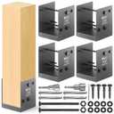 Stainless Steel 6 x 6 (Actual: 5.5" x 5.5") Deck Post Base, Post Anchor Bracket, Concrete Support Anchor Base for Railings, Fences, Pavilions, Porches (4pack-Dark Gray)