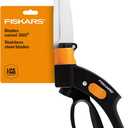 Fiskars Shear Ease Grass Shears - 5" Stainless Steel Blades - 360-Degree Swivel Blade Plant Cutting Scissors - Garden Shears and Grass Cutter, Black