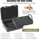 9mm Ammo Case, Compatible with Magazines, Compact Waterproof Lockable Ammo Storage Case for Ammunition, Portable and Durable 9mm Ammo Box, Suitable for Travel,Home and Range Use